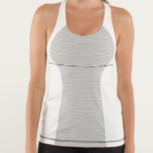 Lululemon Energy Tank in the Hyper Stripe Angel Wing / Angel Wing color variant.
